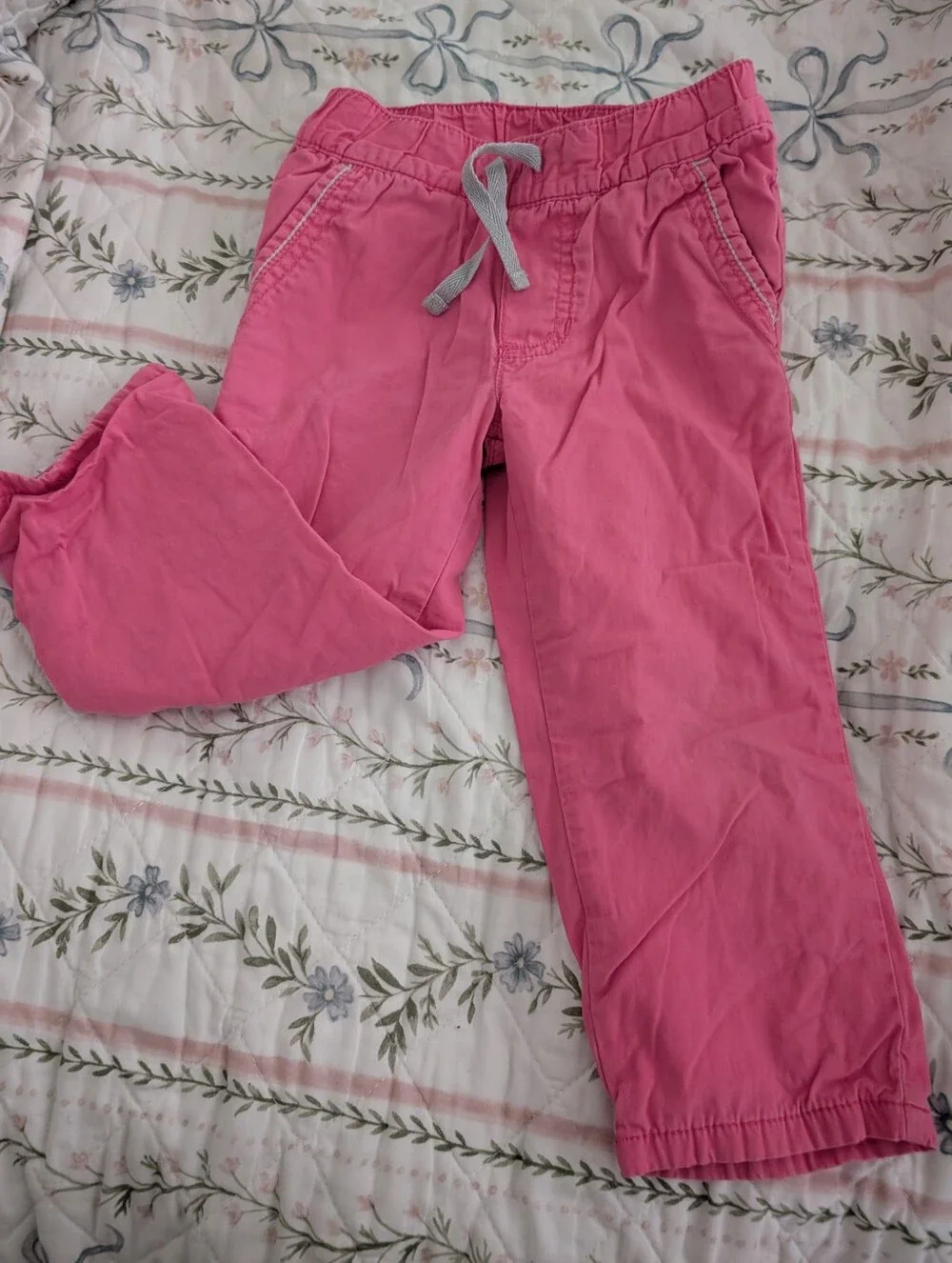 Carter's 2t Bright Pink Drawstring Knit Lined Wind Pants/Cargo